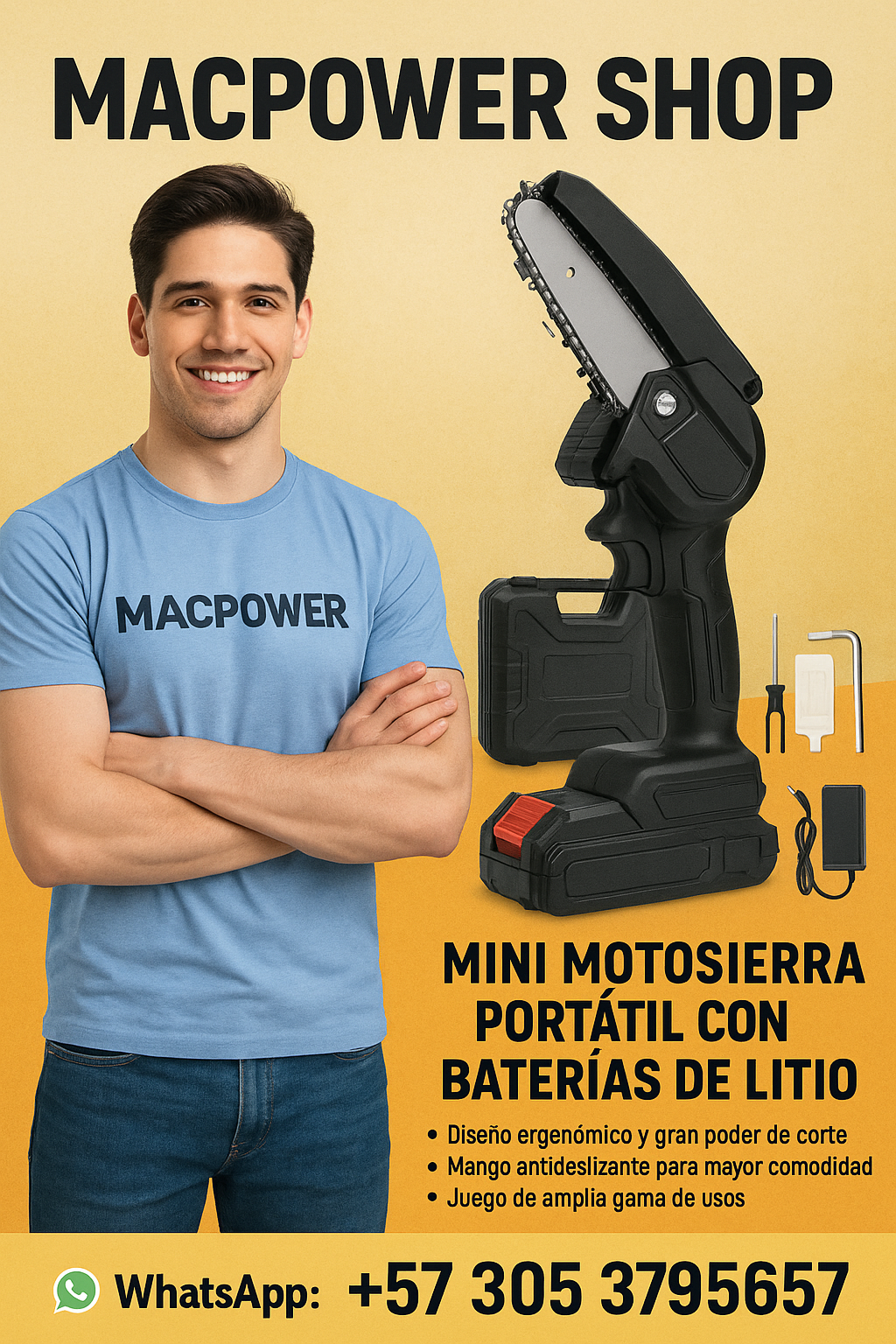 Mini POTENTE MOTOSiERRA PORTATiL